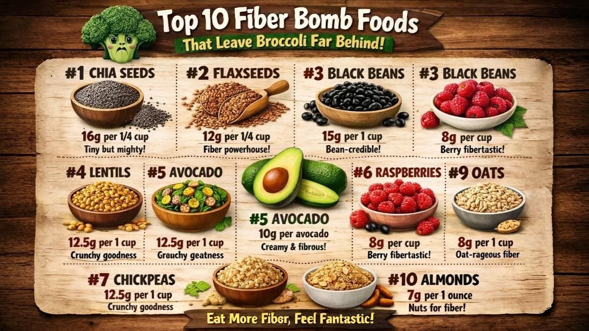 Top 10 Fiber Bomb Foods That Leave Broccoli Far Behind