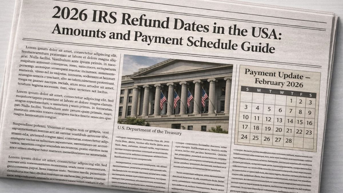 IRS Refund Dates 2026 in the USA: Amounts and Payment Schedule Guide