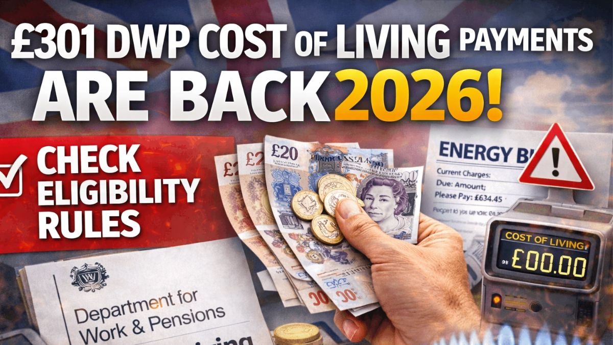£301 DWP Cost of Living Payments Are Back 2026 : Check Eligibility Rules