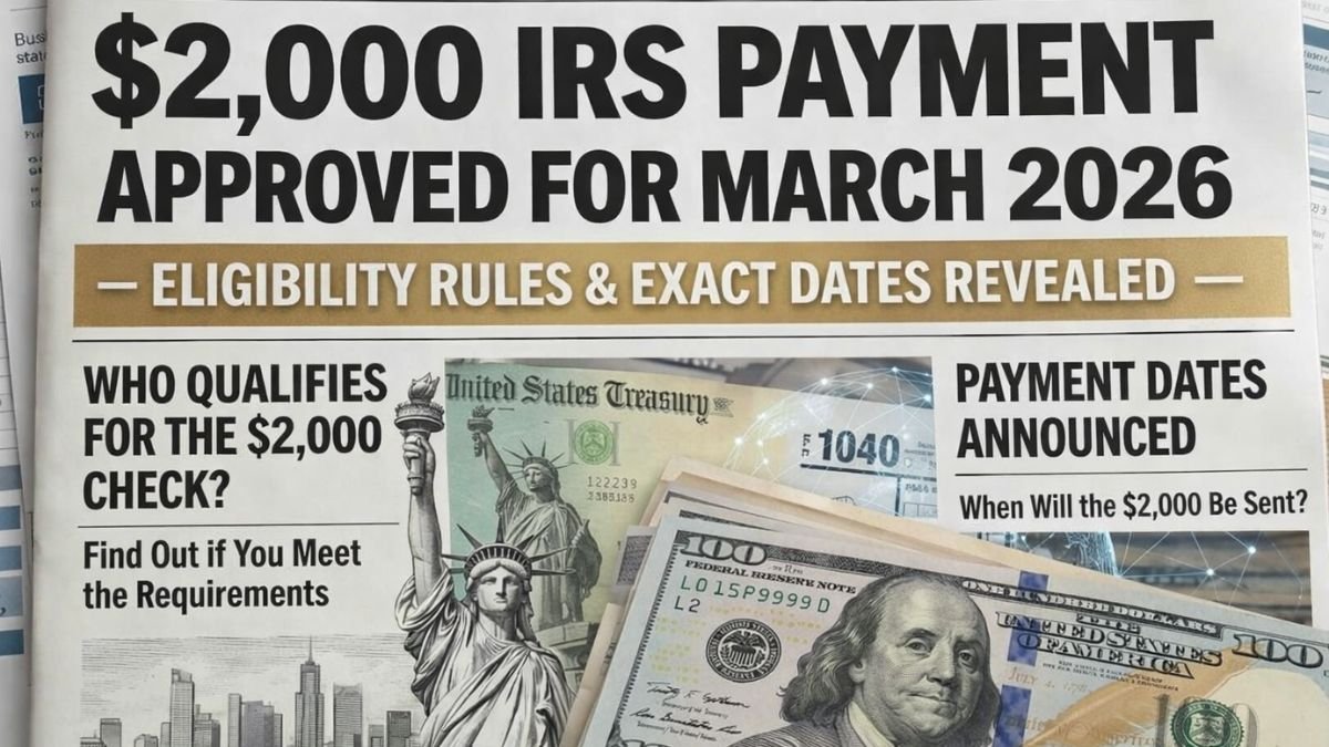 IRS Confirms $2,000 March 2026 Deposits? Don’t Miss These Critical Rules and Payment Schedule Details